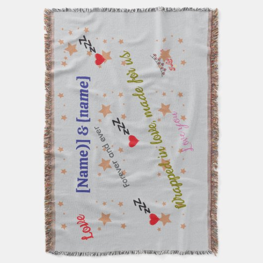 Personalisierte romantische Krustendecke - eingepa Decke (Vorderseite Vertikal)