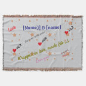 Personalisierte romantische Krustendecke - eingepa Decke (Vorderseite)