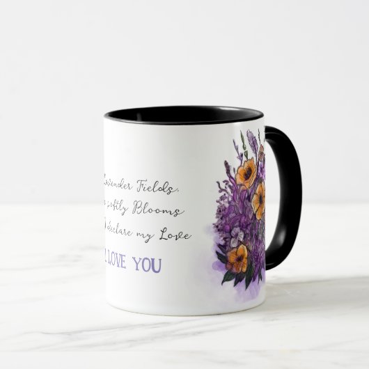 Personalisierte romantische Lavendel-Tasse für sie Tasse (VorderseiteRechts)