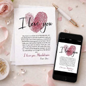 Personalisierte Romantische Liebe-Karte mit Thumbp Einladung