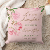 Personalisierte romantische Pink-Peony-Blumenhochz Kissen (Decke)
