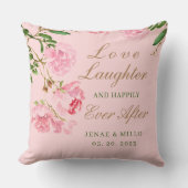 Personalisierte romantische Pink-Peony-Blumenhochz Kissen (Vorderseite)