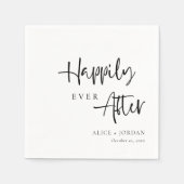 Personalisierte romantische Schwarz-Weiß-Hochzeit Serviette (Vorderseite)