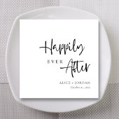 Personalisierte romantische Schwarz-Weiß-Hochzeit Serviette