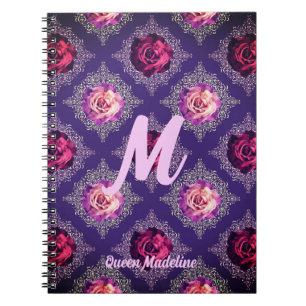Personalisierte Romantische Violette Rosenliebe Notizblock