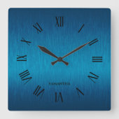Personalisierte römische Metallische Zahlen Quadratische Wanduhr (Vorderseite)