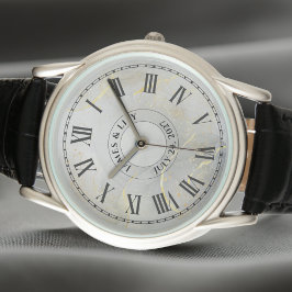 Personalisierte römische Uhr seiner und ihrer römi