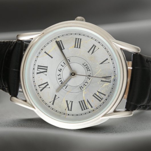 Personalisierte römische Uhr seiner und ihrer römi