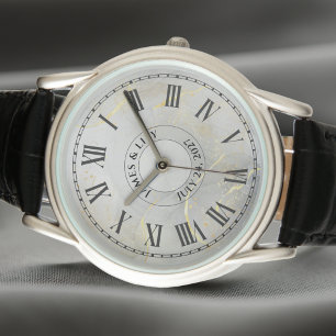 Personalisierte römische Ziffern-Uhr für ihn und s Armbanduhr