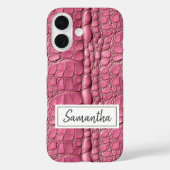 Personalisierte Rosa Alligator-Haut Case-Mate iPhone Hülle (Rückseite)