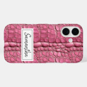 Personalisierte Rosa Alligator-Haut Case-Mate iPhone Hülle (Rückseite (Horizontal))
