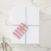 Personalisierte, rosa Ankerdusche Geschenkanhänger (Mit Garn)