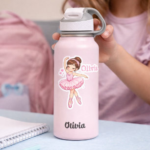 Personalisierte rosa Ballerina-Aufkleber Aufkleber