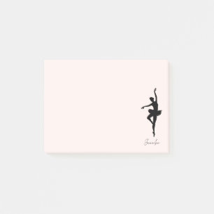 Personalisierte rosa Ballerina-Tanz-Silhouette Post-it Klebezettel