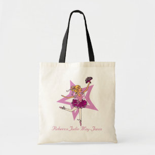 Personalisierte rosa Ballettnamenstasche der Tragetasche