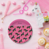 Personalisierte rosa Bernese Gebirgsnamenshunde Pappteller (Party)