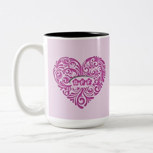 Personalisierte rosa BESTE FREUNDIN Tasse (Links)