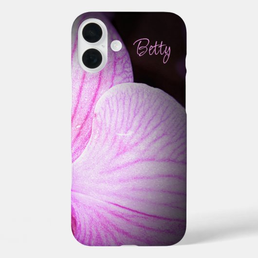 Personalisierte rosa Blume Apple iPhone Case (Rückseite)