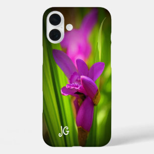 Personalisierte rosa Blume Apple iPhone Case