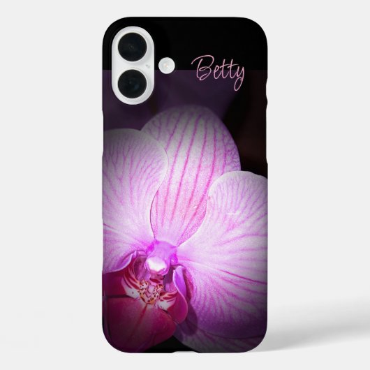 Personalisierte rosa Blume Apple iPhone Case (Rückseite)