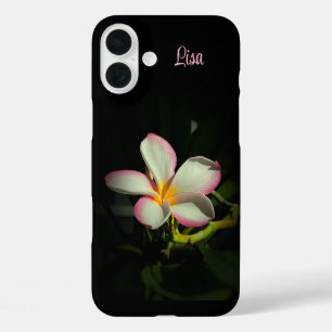 Personalisierte rosa Blume Apple iPhone Case