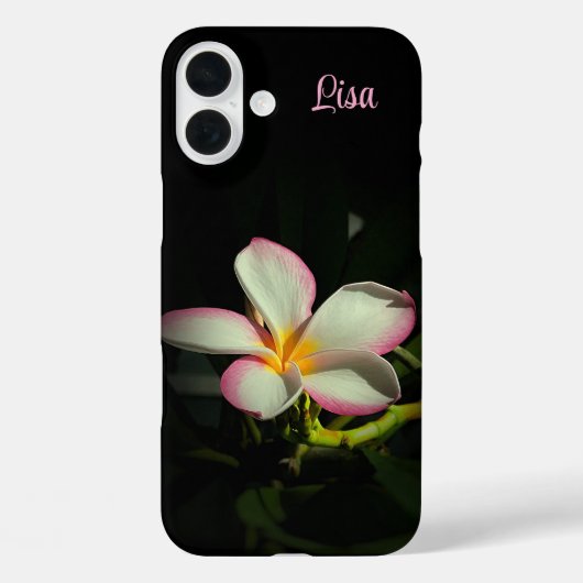 Personalisierte rosa Blume Apple iPhone Case (Rückseite)