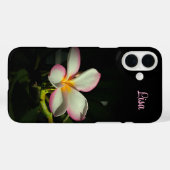 Personalisierte rosa Blume Apple iPhone Case (Rückseite (Horizontal))