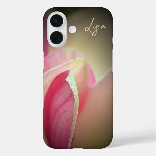 Personalisierte rosa Blume Apple iPhone Case (Rückseite)