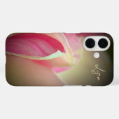 Personalisierte rosa Blume Apple iPhone Case (Rückseite (Horizontal))