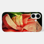 Personalisierte rosa Blume Apple iPhone Case (Rückseite (Horizontal))