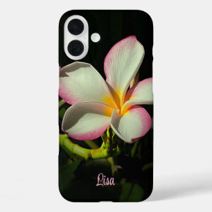 Personalisierte rosa Blume Apple iPhone Case
