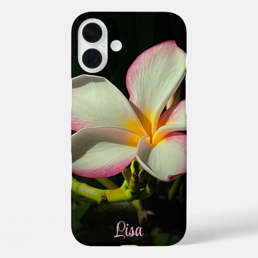Personalisierte rosa Blume Apple iPhone Case (Rückseite)