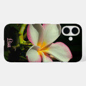 Personalisierte rosa Blume Apple iPhone Case (Rückseite (Horizontal))