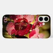 Personalisierte rosa Blume Apple iPhone Case (Rückseite (Horizontal))