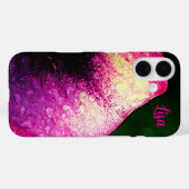 Personalisierte rosa Blume Apple iPhone Case (Rückseite (Horizontal))