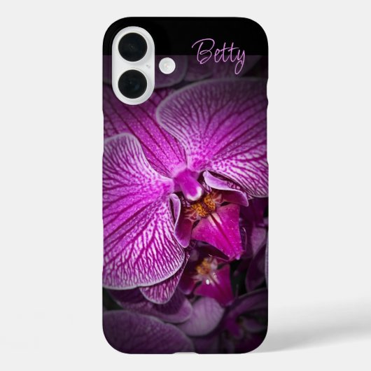 Personalisierte rosa Blume Apple iPhone Case (Rückseite)