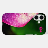 Personalisierte rosa Blume Apple iPhone Case (Rückseite (Horizontal))