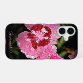 Personalisierte rosa Blume Apple iPhone Case 16 Hülle (Rückseite (Horizontal))