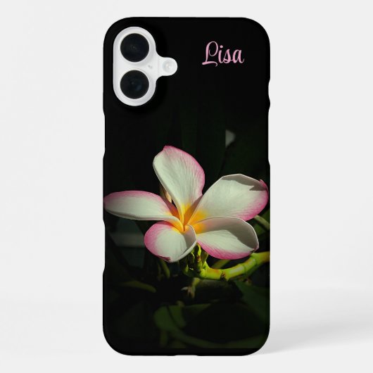 Personalisierte rosa Blume Apple iPhone Case Hülle (Rückseite)