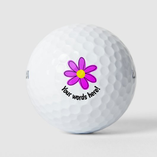 Personalisierte Rosa Blume Golfbälle (Vorderseite)