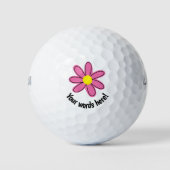 Personalisierte Rosa Blume Golfbälle (Vorderseite)