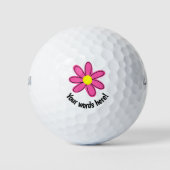 Personalisierte Rosa Blume Golfbälle (Vorderseite)