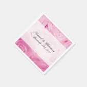 Personalisierte Rosa-Blume Hochzeitsnapkins Serviette (Ecke)