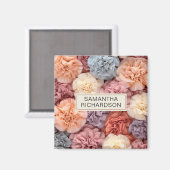 Personalisierte rosa Blume Magnet (Vorderseite/Rückseite)