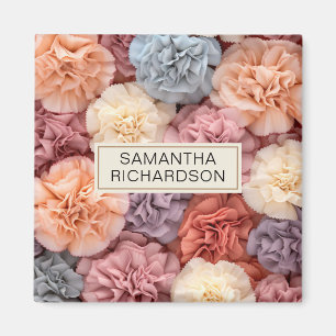 Personalisierte rosa Blume Magnet