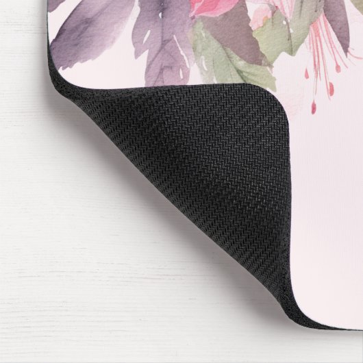Personalisierte rosa Blume Mousepad (Ecke)