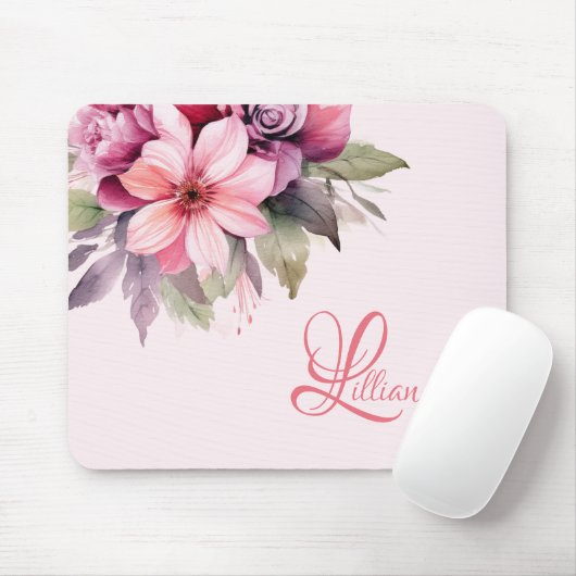 Personalisierte rosa Blume Mousepad (Mit Mouse)