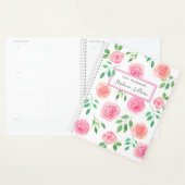 Personalisierte rosa Blume  Planer (Anzeige)