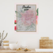 Personalisierte rosa Blume Poster (Küche)