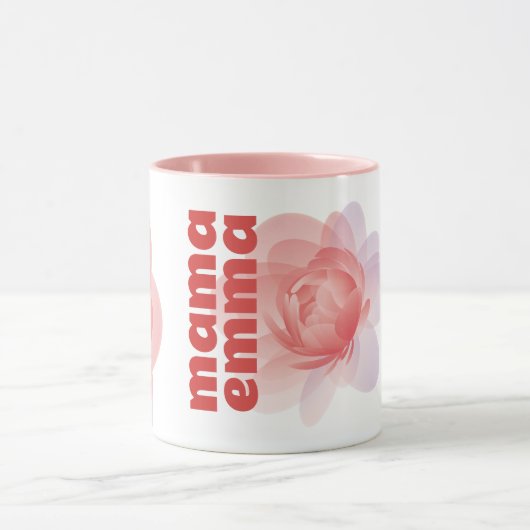 Personalisierte rosa Blume Tasse Benutzerdefiniert (Zentrum)